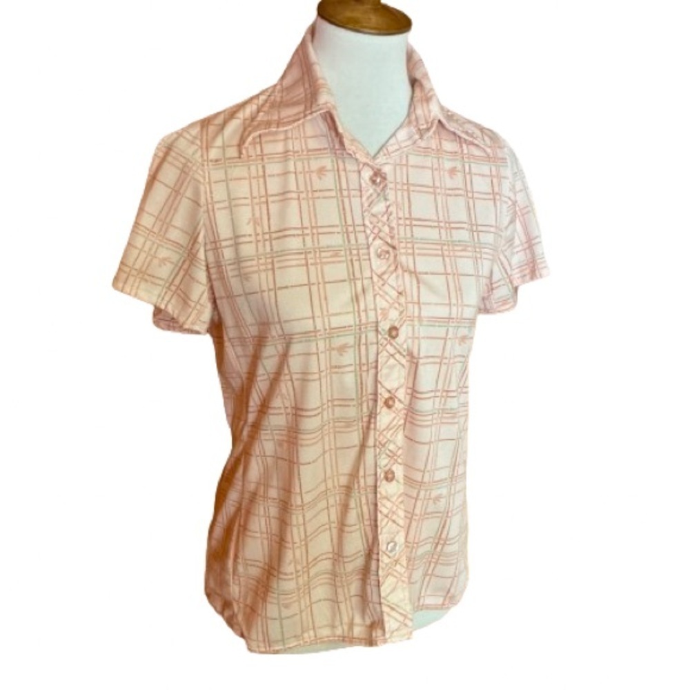 Vintage 70s big collar polyester shirt